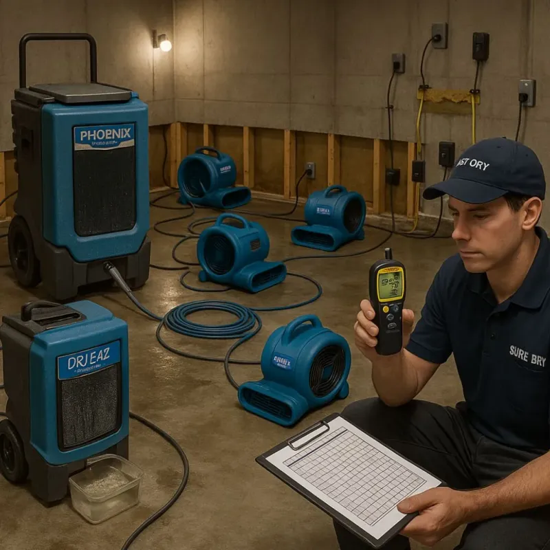 Structural Drying and Dehumidification process in Saddle Brook, NJ